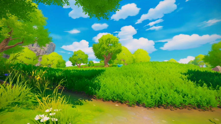 A bright carrot field from the Quadrillion Carrots demo